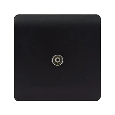 Image of Trendi Artistic Modern 1 Gang TV Socket Matt Black
