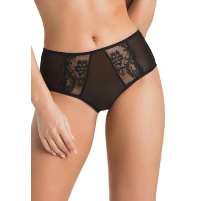 Image of Teyli Women&#039;s Knickers Mesh Briefs Floral Lace Full Comfort Breathable Stretchy Panties Marte Color Black Size 20