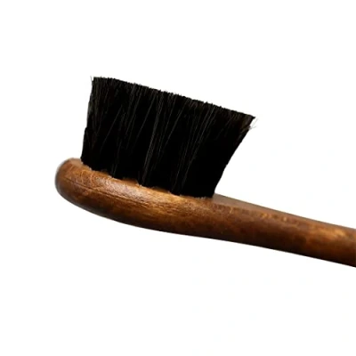 Image of Birch Premium Quality Horse Hair Dauber Application Shoe Brush, 100% Horsehair, Shine Buff Polish Leather Shoes &amp; Footwear [150mm x 41mm 11mm] (Black Hair)