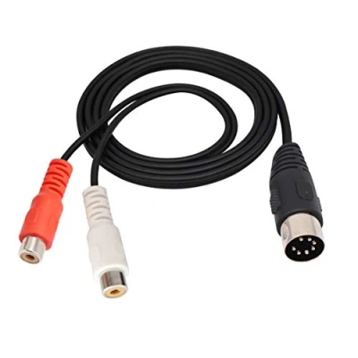 Image of zdyCGTime MIDI DIN 7 Pin to RCA extension Cable,Din Male 2 Dual Female Plug Audio Cable,Compatible with Bang &amp; Olufsen B&amp;O,Naim,Quad.Stereo Systems.(1 M/3 ft)