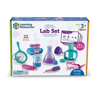 Image of Learning Resources Primary Science Lab Set for Kids (Pink), Experiment Kit with 10 Experiments, Preschool STEM Toys, Beakers, Magnifying Glass Kids, Funnel, Pipette, Ages 3+