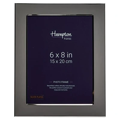 Image of Hampton Frames WOBURN 6x8 (15x20cm) Silver Picture Photo Frame Glass WA7468