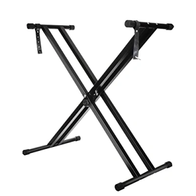 Image of Trintion Keyboard Stand Double Braced X Frame Music Piano 49cm 97cm Adjustable Universal Classic Electronic with Locking Straps (7 Position Folding Height)
