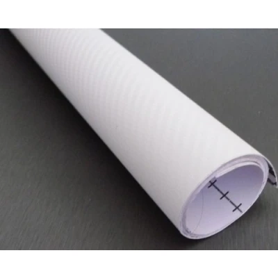 Image of 1220mm x 600mm 3d White carbon fibre Vinyl bubble Free Car Van Bike Self Adhesive Textured Wrap Wrapping 500mm 1520mm