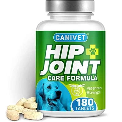 Image of CANIVET dog joint Care Supplements 180 Tablets With Green Lipped Mussel, Glucosamine &amp; Chondroitin, Turmeric, MSM, Hyaluronic Acid, Manganese and Vitamins for care. Aids stiff joints.