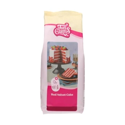 Image of FunCakes Mix for Red Velvet Cake: Easy to Use, Nicely Soft and Fluffy Cake with a Light Chocolate Flavour, Perfect Colour, Also Suitable Cupcakes, Halal. 1 kg.
