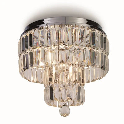 Image of Empire 4 Light Ceiling Light, Chrome &amp; Clear Glass, IP44