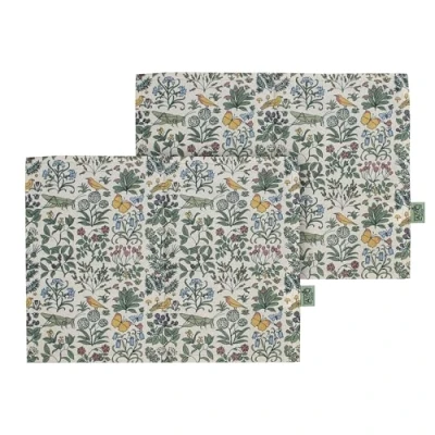 Image of Half Moon Bay Apothecary&#039;s Garden ACS Voysey Multicolor 15.75 x 12 Inch 100% Recycled Cotton Table Placemats; Set of 2