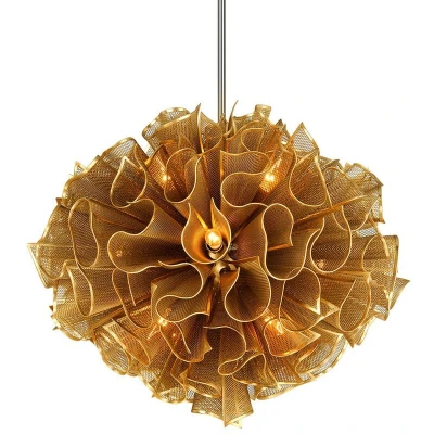 Image of Pulse 12 Light Pendant Gold Leaf