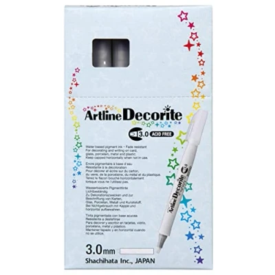 Image of Artline &#039;Decorite&#039; White Marker Pen 3.0mm for Card, Glass, Metal and Plastic