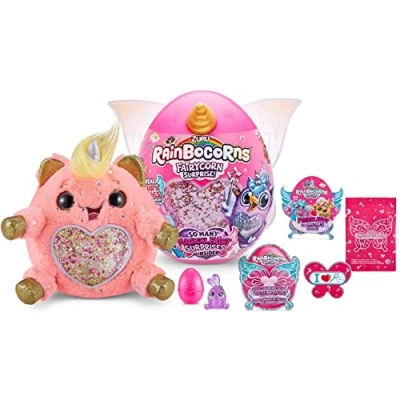 Image of Rainbocorns Fairycorn Surprise Series 4 Unicorn Collectible Plush Magical Fairy Surprises, 28 cm, Cuddle Stuffed Animal, Wearable Wings, Stickers, Slime (Unicorn)