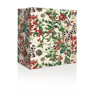 Image of Emma Bridgewater Winter Flowers Large Gift Bag Christmas Accessory 615603 by Woodmansterne