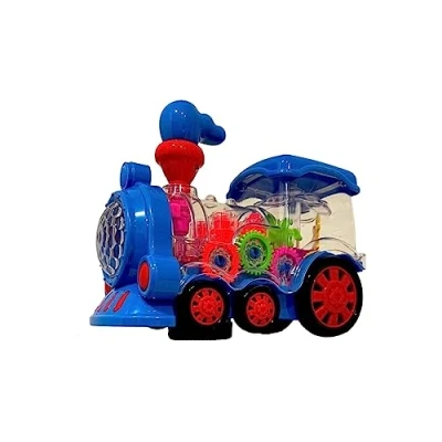 Image of PNJB, Kids Toy Train With Flashing Light and Music Sound Toddler, for 2 5 Year Children, Transparent Engine, Universal Walking Gear Engine