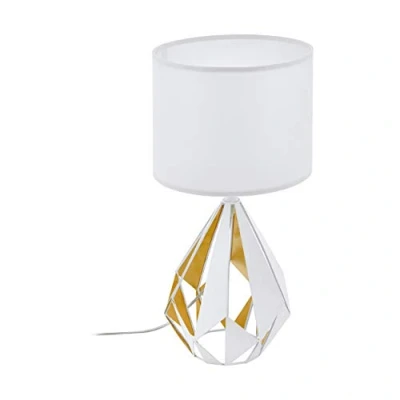 Image of EGLO Carlton table lamp, white/honey gold