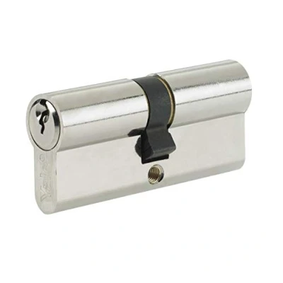 Image of Yale P ED4045 SNP Euro Double Cylinder, 3 Keys Supplied, Standard Security, Visi Packed, Suitable for All Door Types, 40:10:45 (95 mm), Nickel Finish