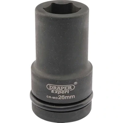 Image of Draper Expert HI TORQ� 6 Point Deep Impact Socket, 1&quot; Sq. Dr., 26mm