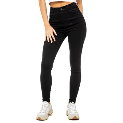 Image of 989Zé ENZO Womens Jeans Skinny Stretch Jean High Waisted Denim Pants EZL420 Black 12