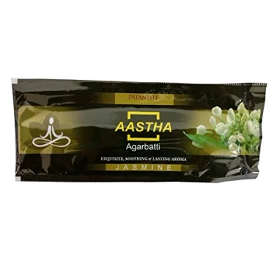 Image of Patanjali Aastha Agarbatti Incense Pack of 18 Sticks (Jasmine)