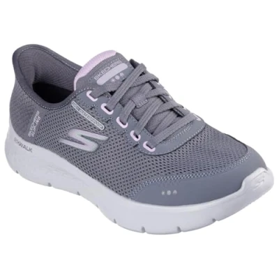 Image of Skechers Women&#039;s GO Walk Flex Sneaker, Charcoal, 5 UK