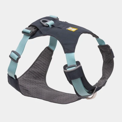 Image of RUFFWEAR Hi &amp; Light Harness, Extra Small Reflective Y Shaped Dog Lightweight Adjustable Padded No Pull Harness for Dogs, Quick Release 2 Lead Attachments, Size XS, Basalt Grey