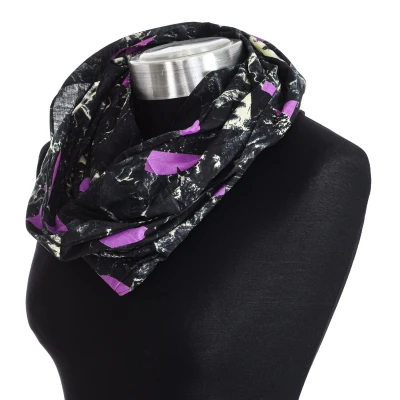 Image of Buff Printed Infinity Neck 114300 unisex Black One Size