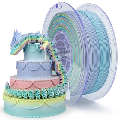 Image of ZIRO Multicolores Matte 3D Printer Filament, PLA Filament 1.75mm, Multicolor Rainbow 1kg / 2.2lb, Macaron