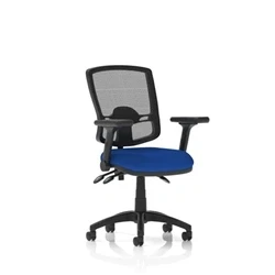 Image of Eclipse Plus III Operator Deluxe Mesh Back Seat Blue Adjustable Arms