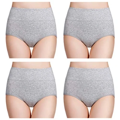 Image of wirarpa Ladies Knickers Cotton Full Briefs High Waisted Underwear Panties for Women Multipack Size L