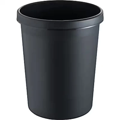 Image of helit H6106295 Large Waste Paper Bin, 45 Litre, Black