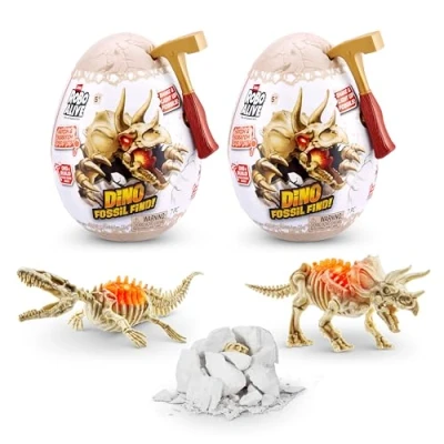 Image of Robo Alive Mini Dino Fossil Find (2 Pack, Mosasaur &amp; Triceratops) by ZURU Boys 4 8 Dig and Discover, STEM, Excavate Prehistoric Fossils, Educational Toys, Great Science Kit Gift for Girls Boy