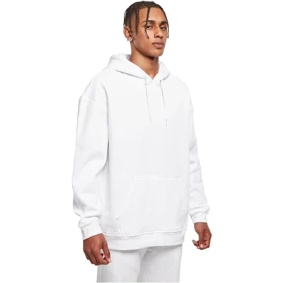 Image of Build Your Brand Men&#039;s Bb006 basic Oversize Hoody Hooded Sweatshirt, White, M