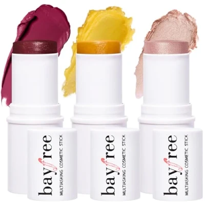 Image of KIMUSE Multi Stick Trio Face Makeup, Cream Blush for Cheeks &amp; Lips, Contour Highlighter All Skin