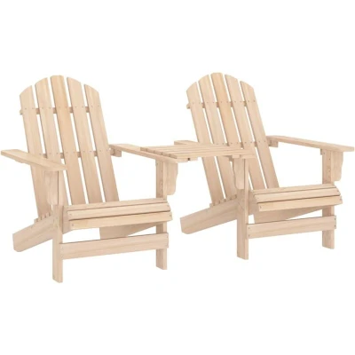 Image of vidaXL Garden Adirondack Chairs with Tea Table Solid Fir Wood