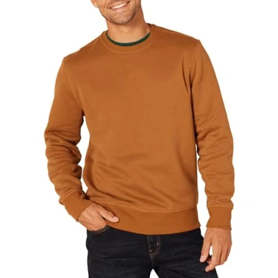 Image of Amazon Essentials Men&#039;s Fleece Crew Neck Sweatshirt (Available in Big &amp; Tall), Nutmeg, L