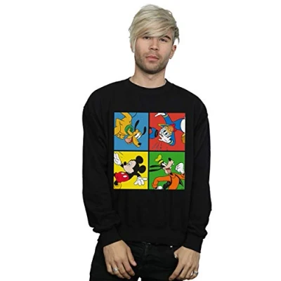 Image of Disney Men&#039;s Mickey Mouse Friends Sweatshirt Black XXX Large
