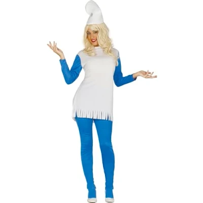Image of FIESTAS GUIRCA Blue Pom Elf Costume for Women