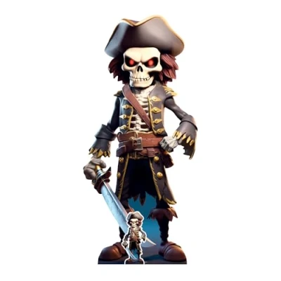 Image of Star Cutouts SC4479 Pirate Skeleton Cartoon Cardboard Cutout Halloween Theme