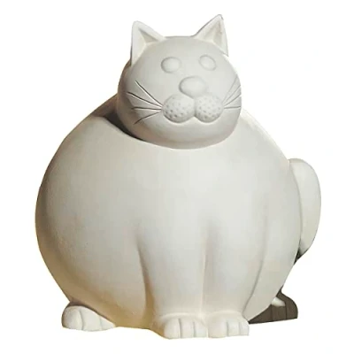 Image of GILDE Molli Decorative Cat Figurine Matt Cream Height 29 cm