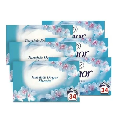 Image of Zopper 6 x 34 Lenor Tumble Dryer Spring Awakening Sheets Fabric Conditioner Fresh Cloth Fragrance Long Lasting Freshness Drying for Clean &amp; Soft Fabrics (204 Sheets)