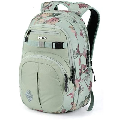 Image of Nitro Chase Rucksack, Schulrucksack mit Organizer, Schoolbag, Daypack 17 Zoll Laptopfach, DEAD FLOWER