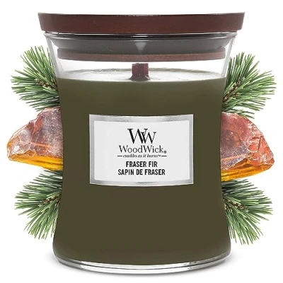 Image of Woodwick Scented Candle Medium Frasier Fir 11 cm / ø 10