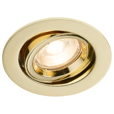 Image of KnightsBridge IP20 230V GU10 Brass Recessed Tilt Twist &amp; Lock Downlight