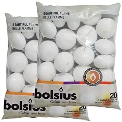 Image of Bolsius Floating Candles x 40 in White