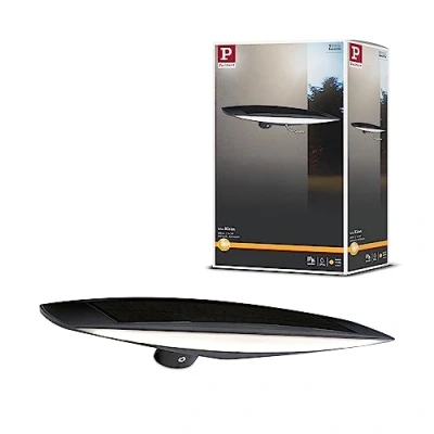 Image of Paulmann Kiran 94339 LED Solar Outdoor Wall Light IP44 Motion Sensor Including 1 x 5 Watt Anthracite Plastic 3000 K