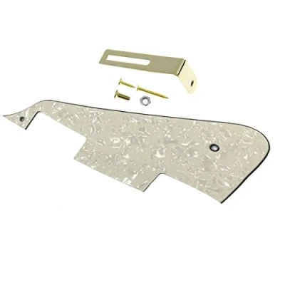 Image of Dopro Aged Pearl LP Guitar Pickguard with Gold Bracket for Epiphone Les Paul