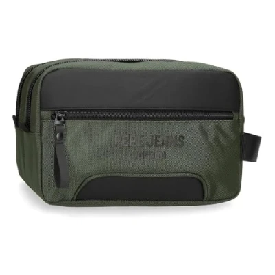 Image of Pepe Jeans Bromley Toiletry Bag Two Compartments Adaptable Green 26x16x12cm Polyester, Green, One Size,