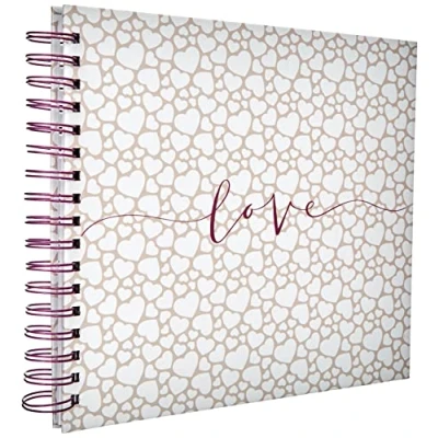 Image of Hama &quot;Romance Spiral Photo Album, Laminated art print, 40 White Pages,Beige/White,28 x 24cm