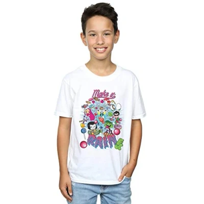 Image of DC Comics Boys Teen Titans Go Make It Rain T Shirt White 5 6 Years