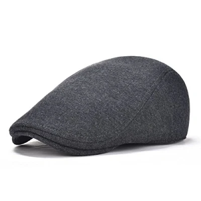 Image of BOTVELA Men&#039;s Cotton Flat Ivy Gatsby Newsboy Driving Hat Cap (Dark Grey)