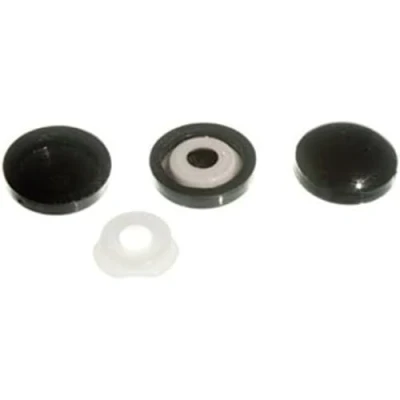 Image of Merriway BH02018 (10 Pcs) Plastidome 2 Piece Clip On No. 8 &amp; 10 Screw Covers, Black 15 mm (5/8 Inch) Diameter Pack of Pieces
